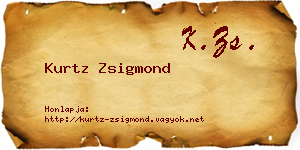 Kurtz Zsigmond névjegykártya